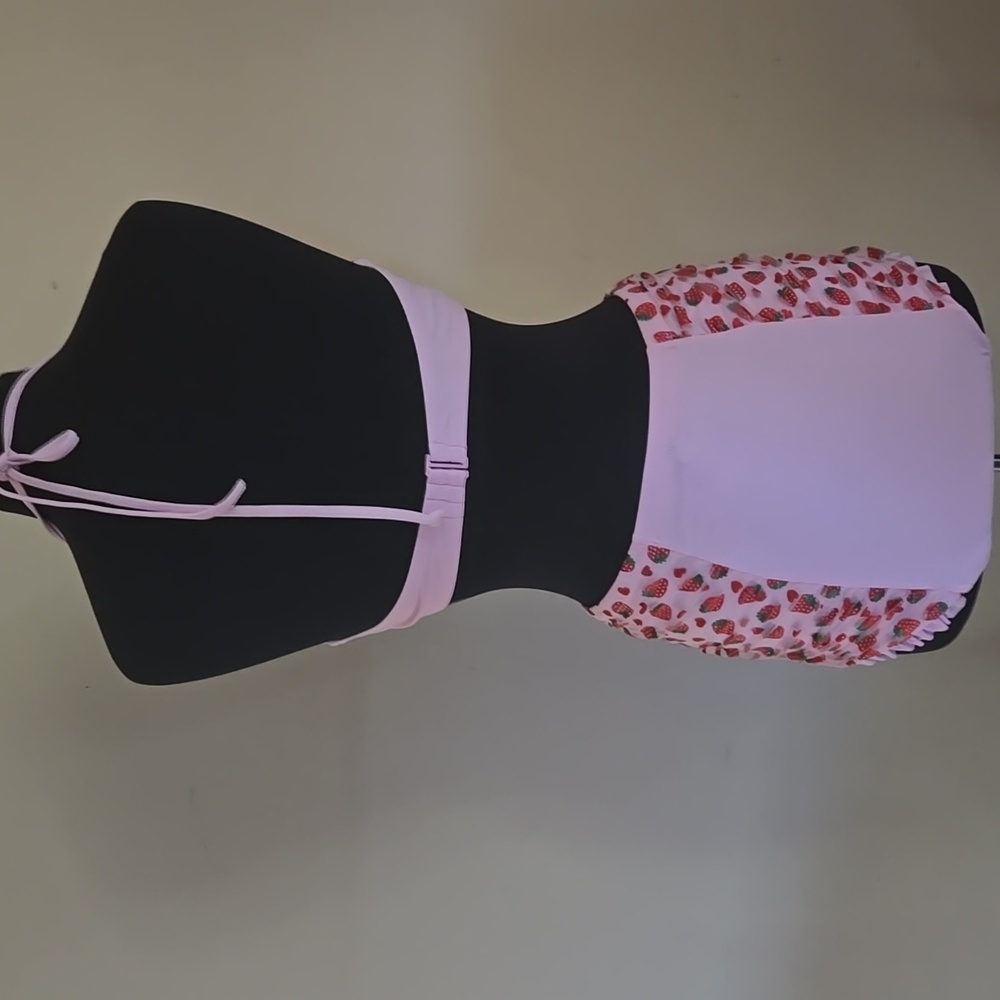 Hot Topic Strawberry High Waisted Bikini (Top XL) Bottoms (L) - Picture 6 of 8